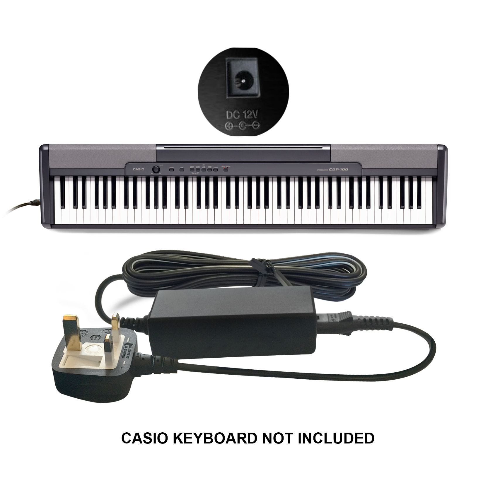 Power Supply Replacement For The Casio Px 400 R Privia Digital Piano  Keyboard 12 V 1.5 A Adapter Uk